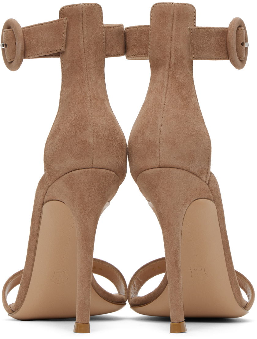 Sneakers og sko Gianvito Rossi Portofino Suede Heeled Sandals Beige | G61096.15RIC.CAM, 1