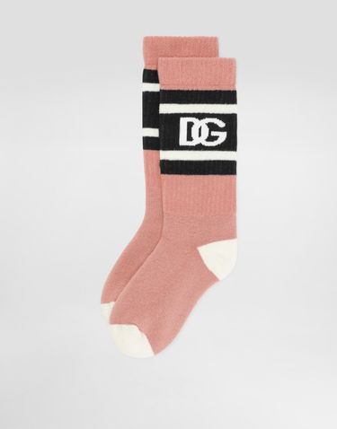 Sokker Dolce & Gabbana Dolce & Gabbana Logo Cotton Crew Socks Lyserød | LBKAC5JBCH3F1011, 1