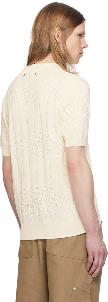 Polo skjorte Golden Goose Golden Goose Argyle Knit Short Sleeve Polo Beige | GMP01412.P001834.11560, 2
