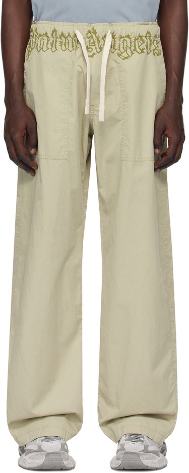 Cargo bukser Palm Angels Loose-Fit Cargo Pants With Logo Waistband Beige | PMCA117S25FAB0026156, 0