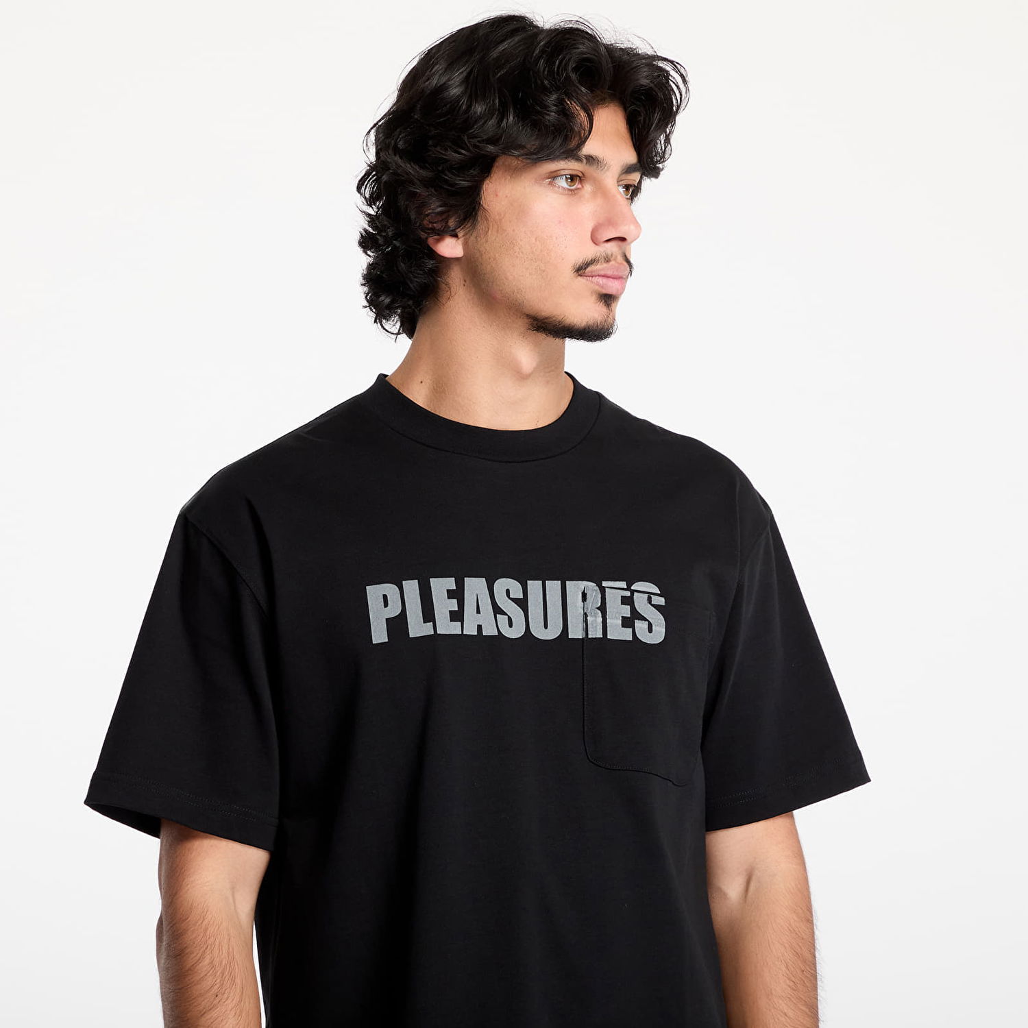 T-shirt Pleasures Heavyweight T-Shirt With Pocket Sort | P24W009 BLACK, 1