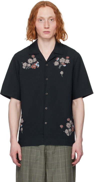 Skjorte Paul Smith Paul Smith Embroidered Short Sleeve Shirt Sort | M1R-905UE-M01592-49A, 0