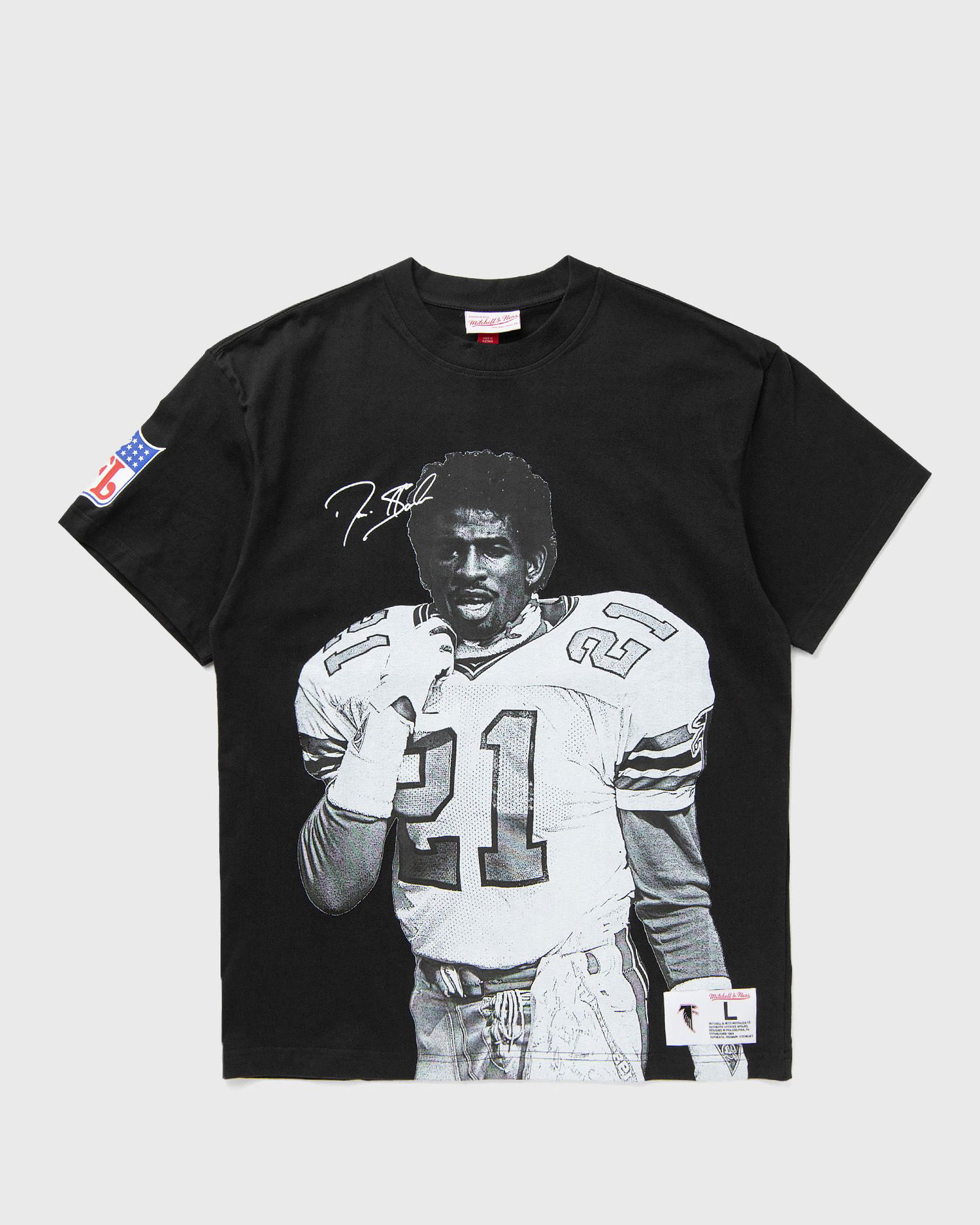 T-shirt Mitchell & Ness Atlanta Falcons Deion Sanders #21 Vintage Logo Ultimate Player T-Shirt Sort | NN8097-AFABLCK, 0