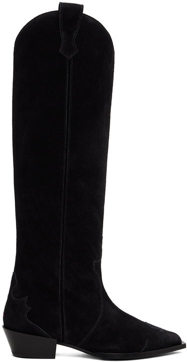 Tøj Aeyde Aeyde Aruna Suede Cowboy Tall Boots Sort | A11-KB-ARUP40CH-223-800-022, 0