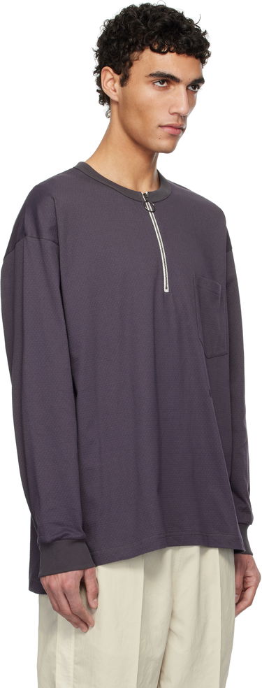 Sweatshirt NANAMICA nanamica Half Zip Long Sleeve T-Shirt Grå | S25SH013U, 4