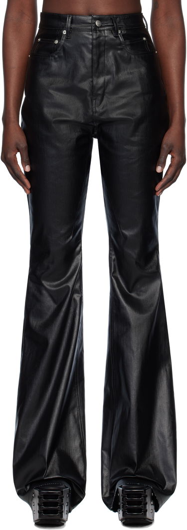 Jeans Rick Owens Rick Owens Hollywood Bolan Bootcut Coated Jeans Sort | RP01E7329 SCT, 0