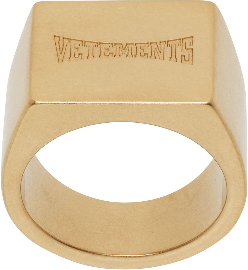 Ring VETEMENTS Boxing Logo Signet Ring Gul | UH76RI160G