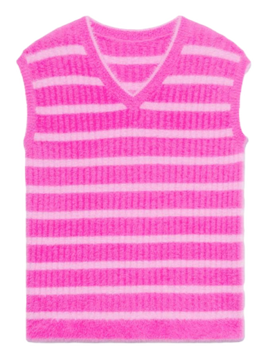 Vest Jacquemus Le Gilet Neve Fluffy Striped Pullover Lyserød | 225KN069-2370 043