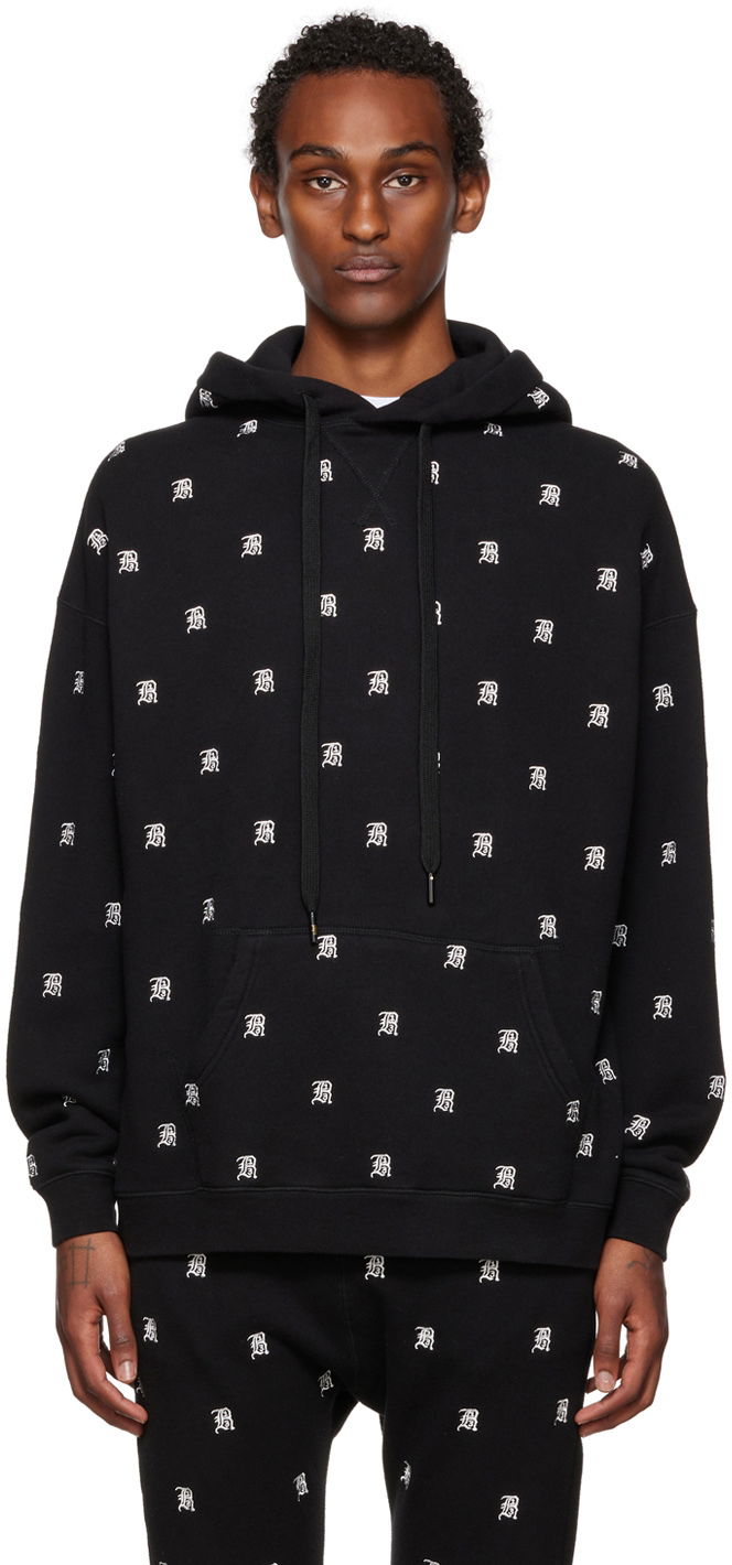 Sweatshirt R13 R13 Allover Print Hoodie Sort | R13WK005-K072A
