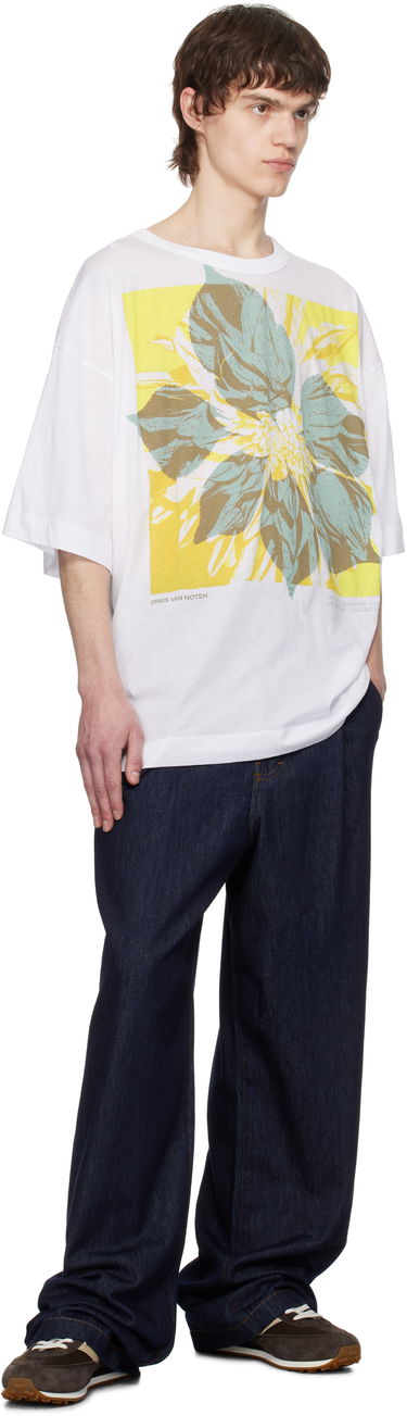 T-shirt Dries Van Noten Dries Van Noten Floral Graphic T-Shirt Hvid | 251-021141-1608, 3