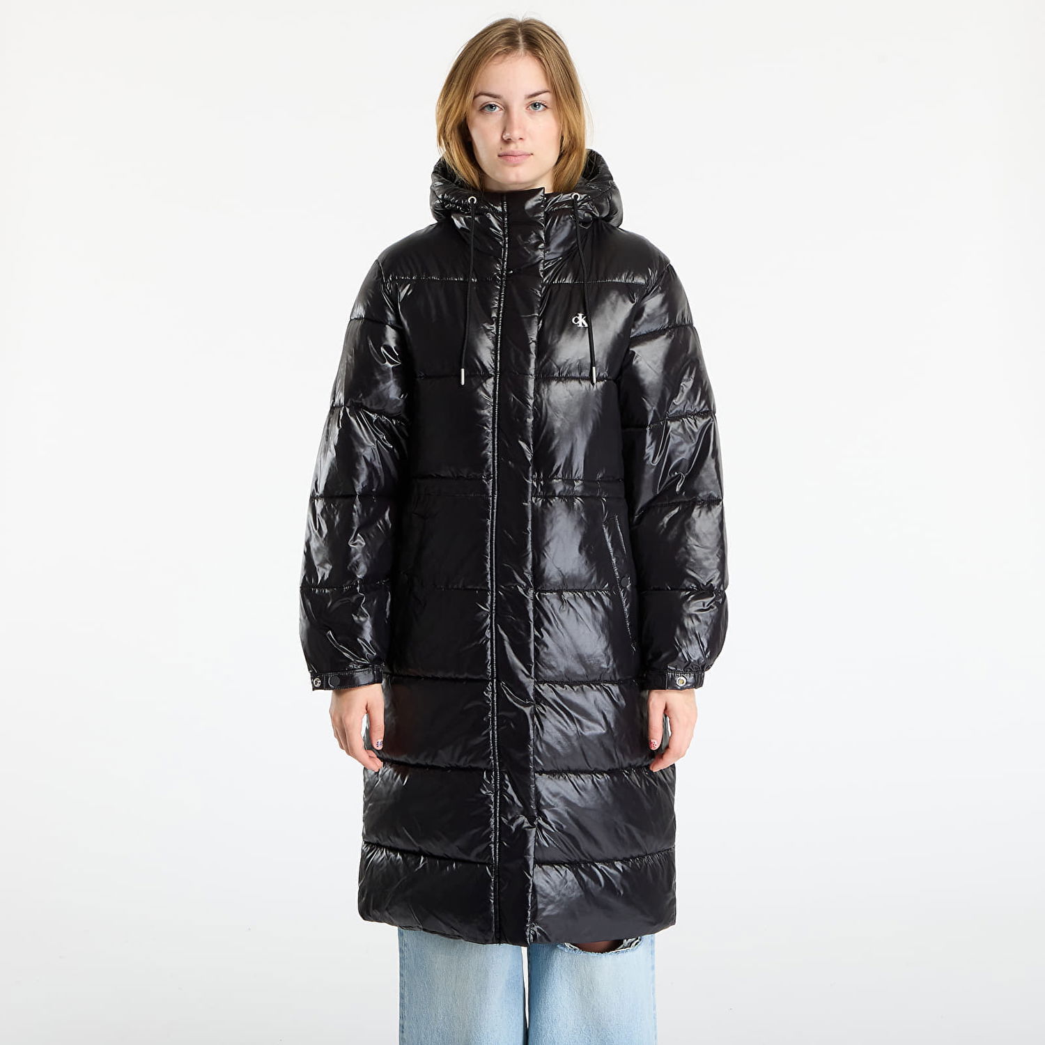 Puffer jakke CALVIN KLEIN Shine Long Puffer Coat Sort | LV047D506G UB1, 0
