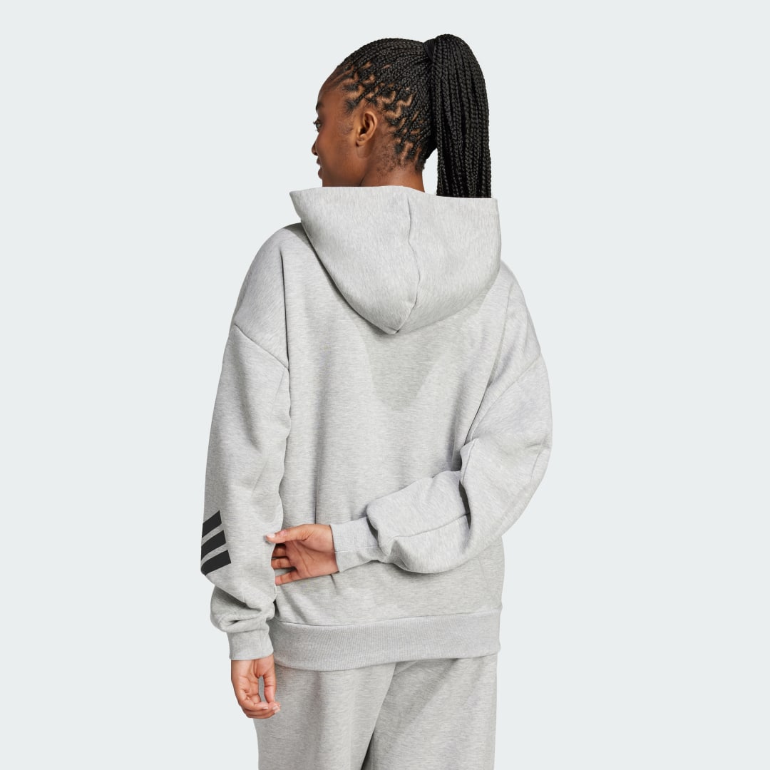 Sweatshirt adidas Performance 3-Stripes Hoodie with Drawstring Grå | JE0181, 1