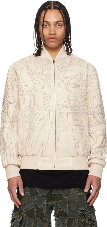 Bomberjakke Who Decides War Who Decides War Pelle Pelle Edition Monument Leather Jacket Beige | 1131500019SS25, 0
