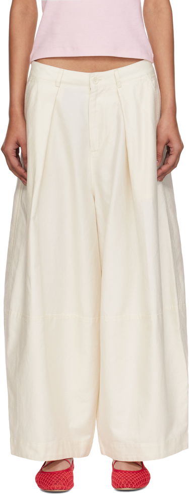 Bukser YMC YMC Deadbeat Wide-Leg Trousers Hvid | Q4YMF, 0