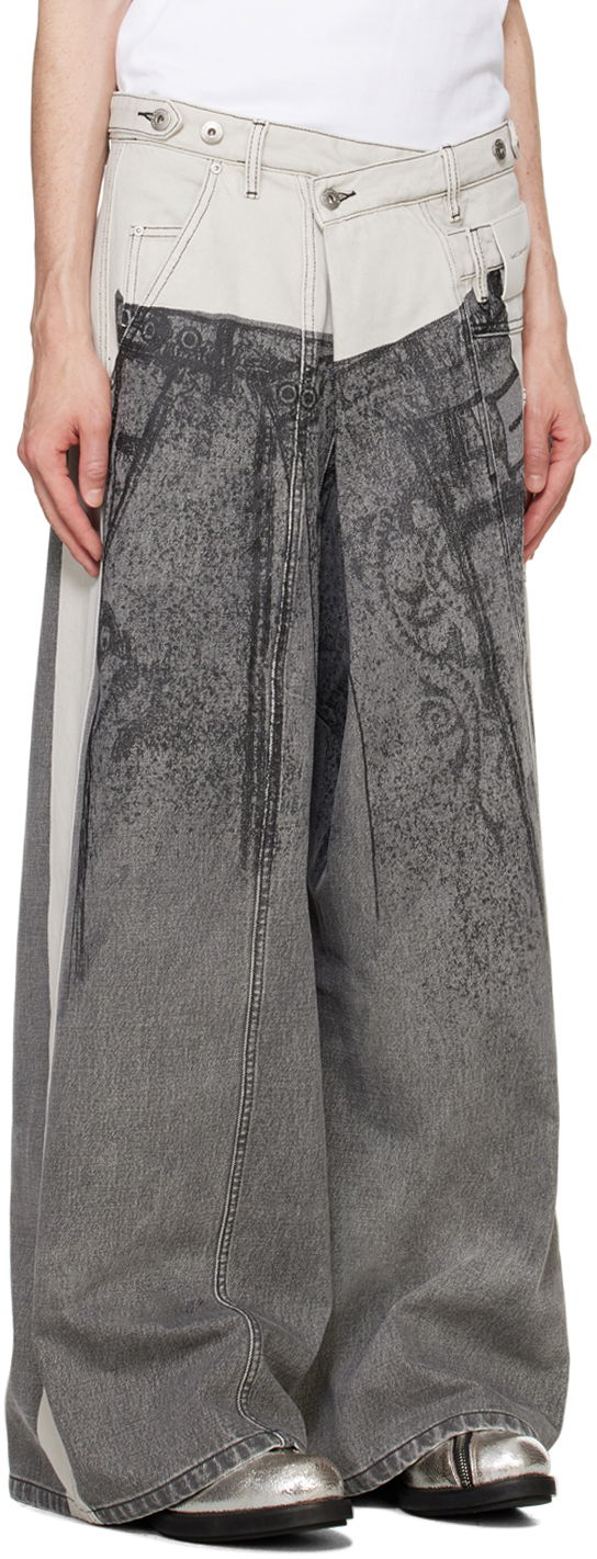 Jeans Feng Chen Wang Feng Chen Wang Paneled Jeans Grå | FUF18TR07, 1