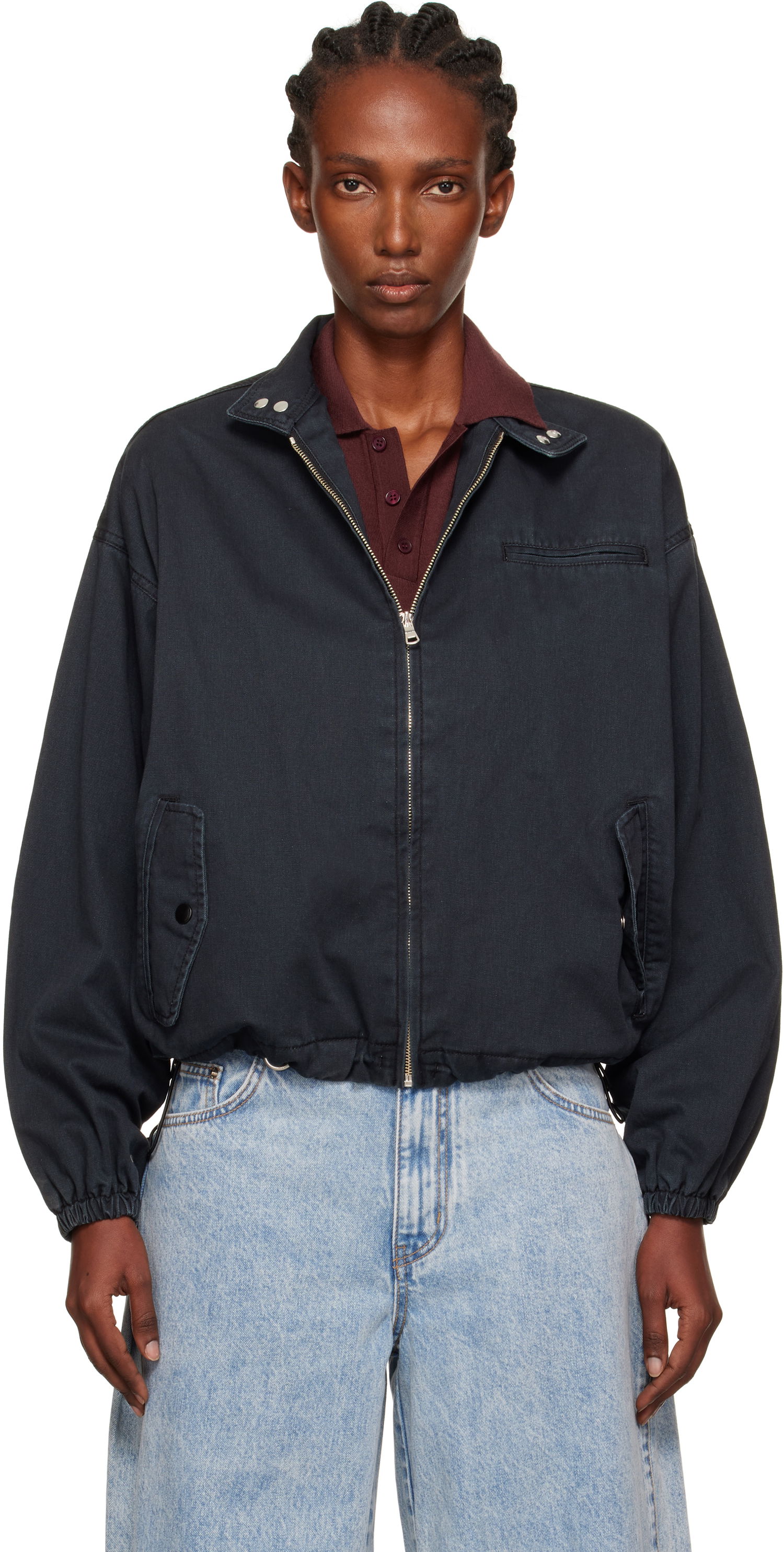 Jakke We11done We11done Harrington Jacket Sort | WD-JP2-25-052-W-NV, 0