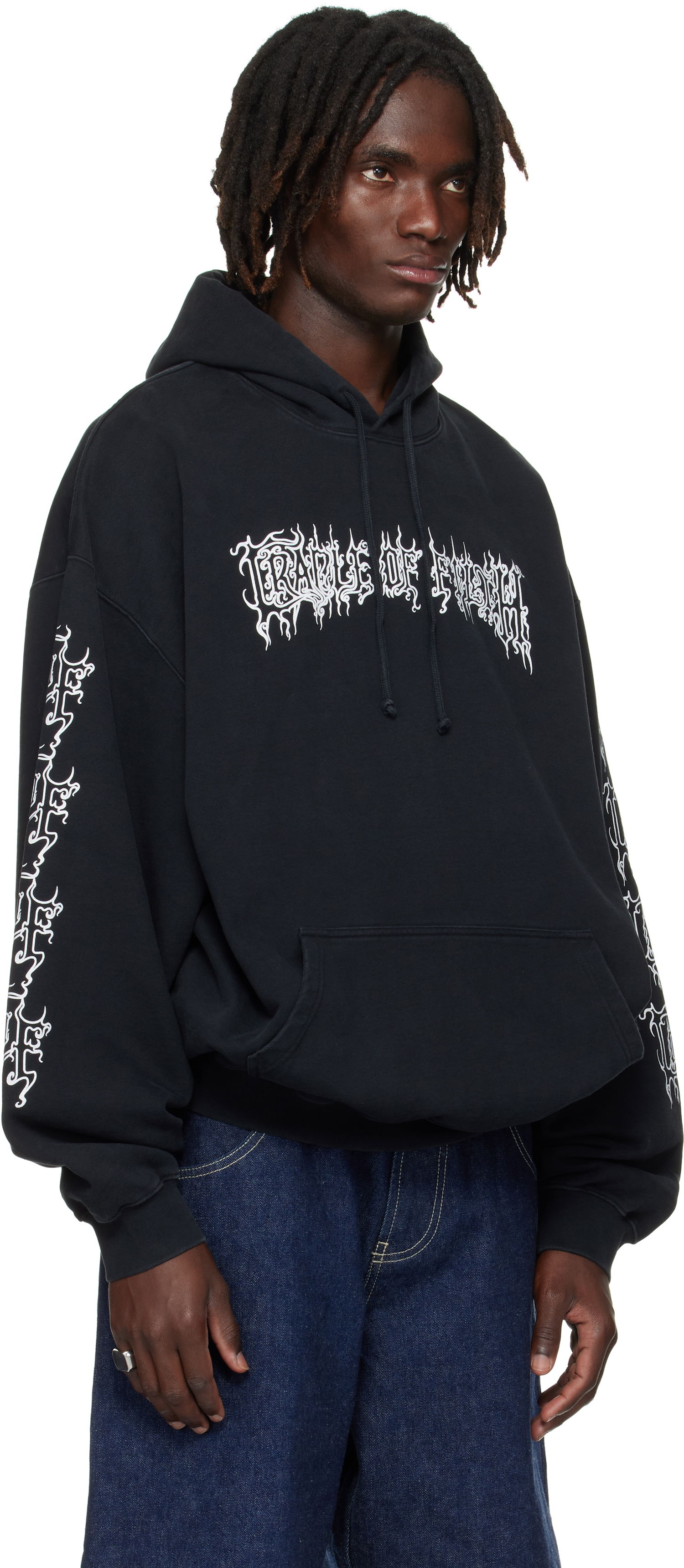 Sweatshirt VETEMENTS Vetements Cradle Of Filth Logo Oversized Hoodie Sort | UCF76HD100B, 1