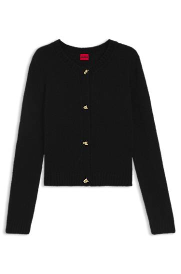 Sweater BOSS Knitted cardigan with gold-tone knot buttons Sort | 50548248, 0