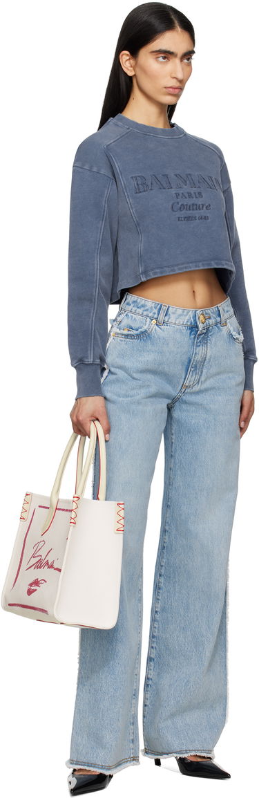 Mulepose Balmain Balmain B-Army Lipstick Print Tote Bag Hvid | EN0FF993TLIC, 3