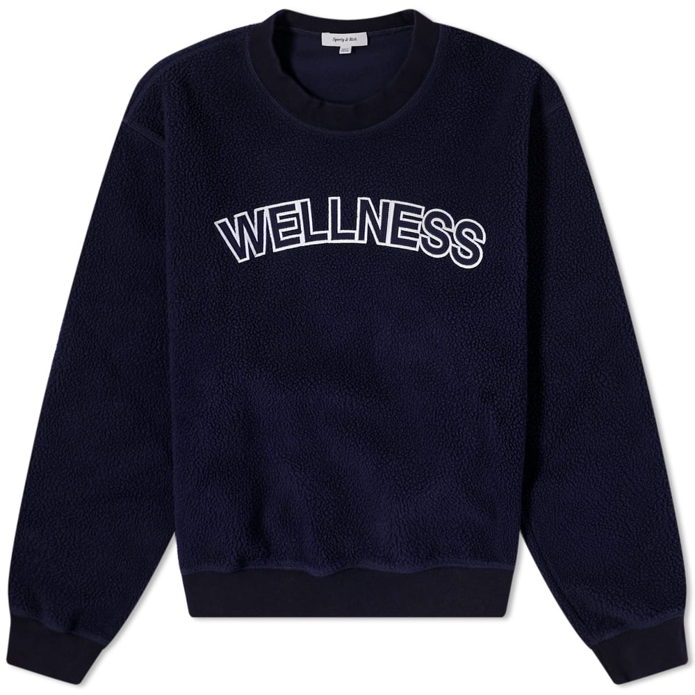 Sweatshirt Sporty & Rich Wellness Sherpa Sweatshirt Mørkeblå | CR666NA, 0