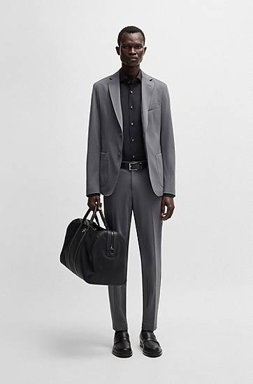 Skjorte BOSS Slim Fit Easy-Iron Cotton-Blend Poplin Shirt Sort | 50479915, 1