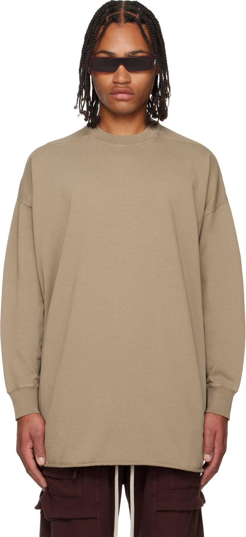 Sweatshirt Rick Owens DRKSHDW Concordians Tommy LS Sweatshirt Beige | DU02E7292 RIGP