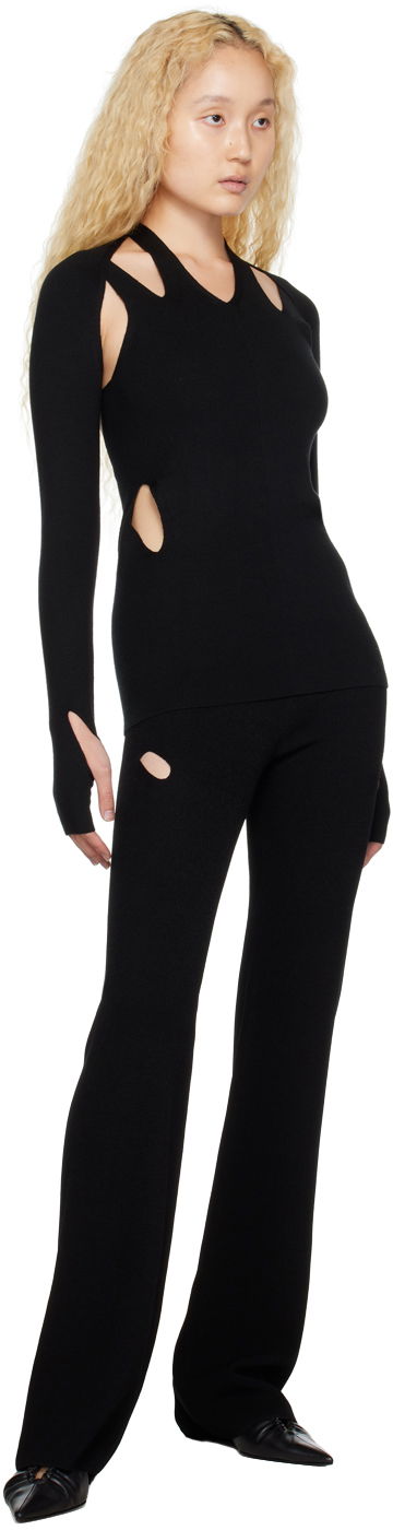 Tanktop Dion Lee Cutout Long Sleeve Top Sort | C7146F22, 3