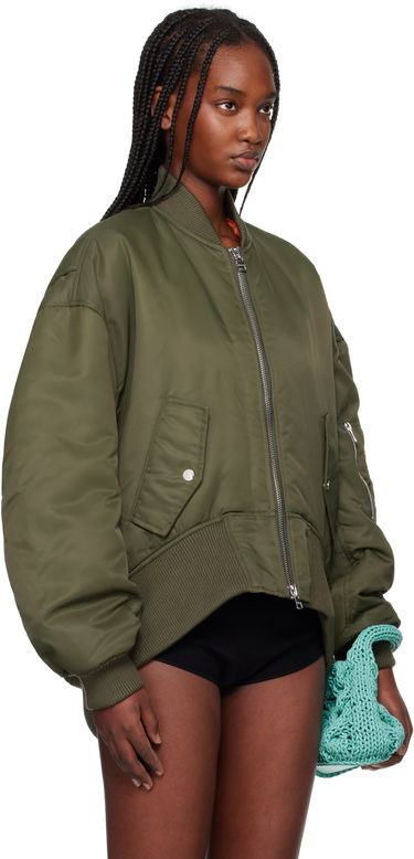 Bomberjakke JW Anderson JW Anderson Oversized Bomber Jacket with Curved Hem Mørkeblå | JK0381-PG1696, 4