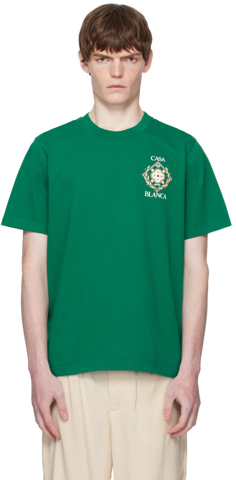 T-shirt Casablanca Casablanca Championship Diamond T-Shirt Grøn | MPF25-JTS-001-13-EX