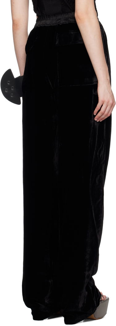 Bukser Rick Owens Rick Owens Dietrich Drawstring Velvet Trousers Sort | RP02E4325 V, 2