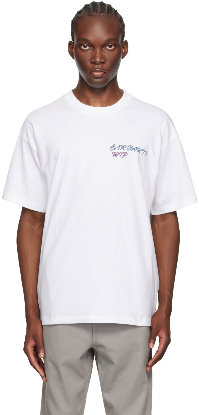 T-shirt Carhartt WIP Gelato Logo-Print T-Shirt Hvid | I033668