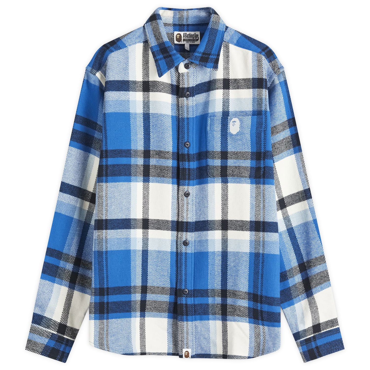Skjorte BAPE Checked Overshirt Blå | 001SHK801004M-BLU, 1