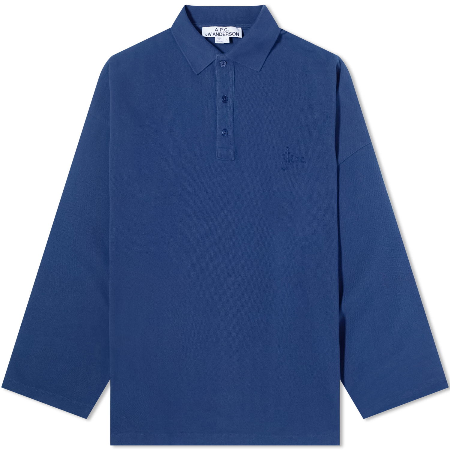 Polo skjorte A.P.C. JW Anderson x Murray Oversized Pique Polo Tee Mørkeblå | COGUZ-M26280-IAJ, 0