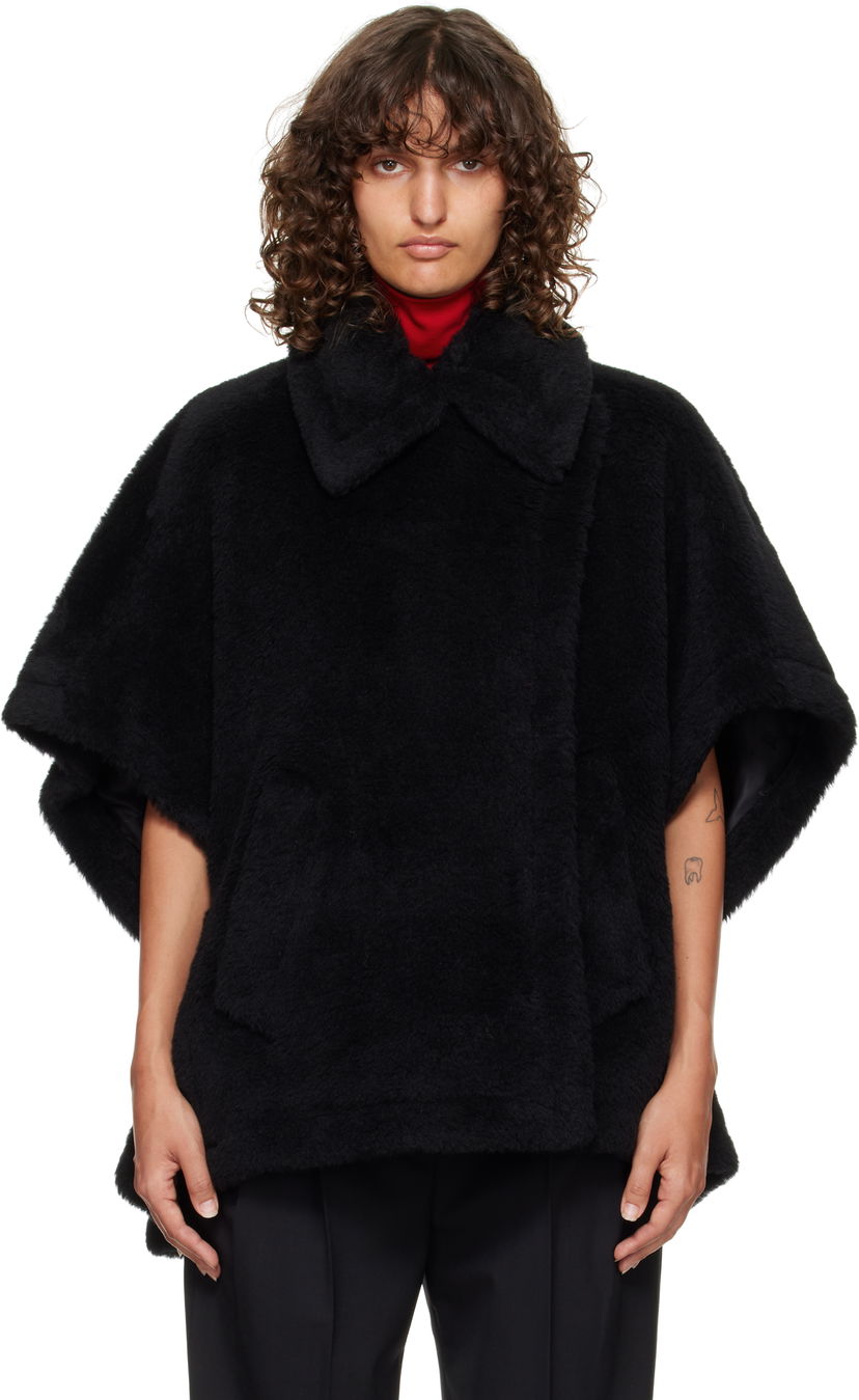 Frakker Max Mara Max Mara Tebe1 Faux Fur Cape Sort | 2524736122600