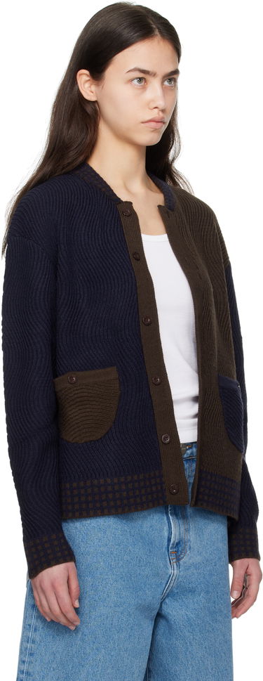 Sweater Dime Dime Wave Knit Cardigan Mørkeblå | DIME2SP253NVY, 4