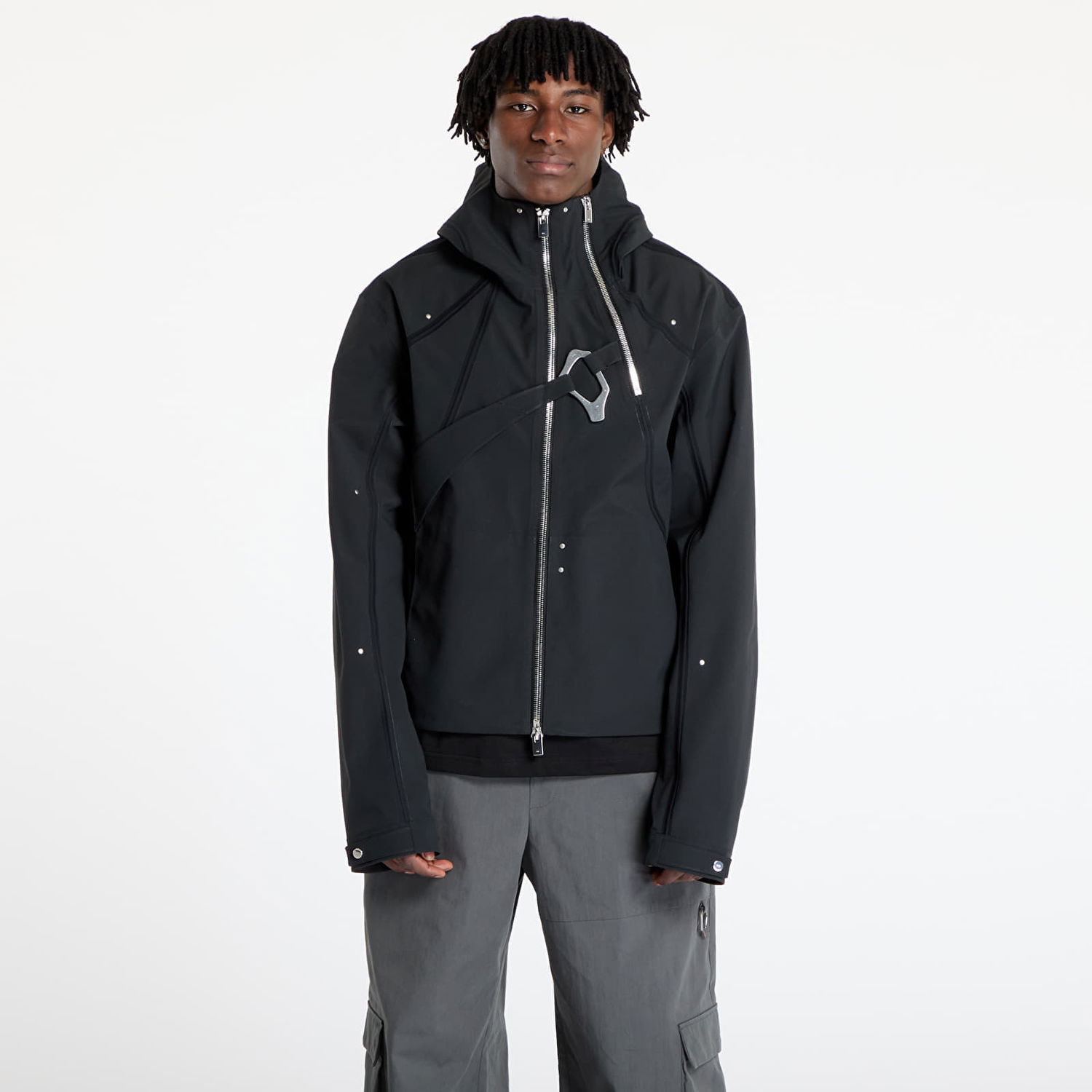 Jakke HELIOT EMIL HELIOT EMIL Moire Technical Jacket Sort | PREAW25_M_02_062_BLK01_CO, 0