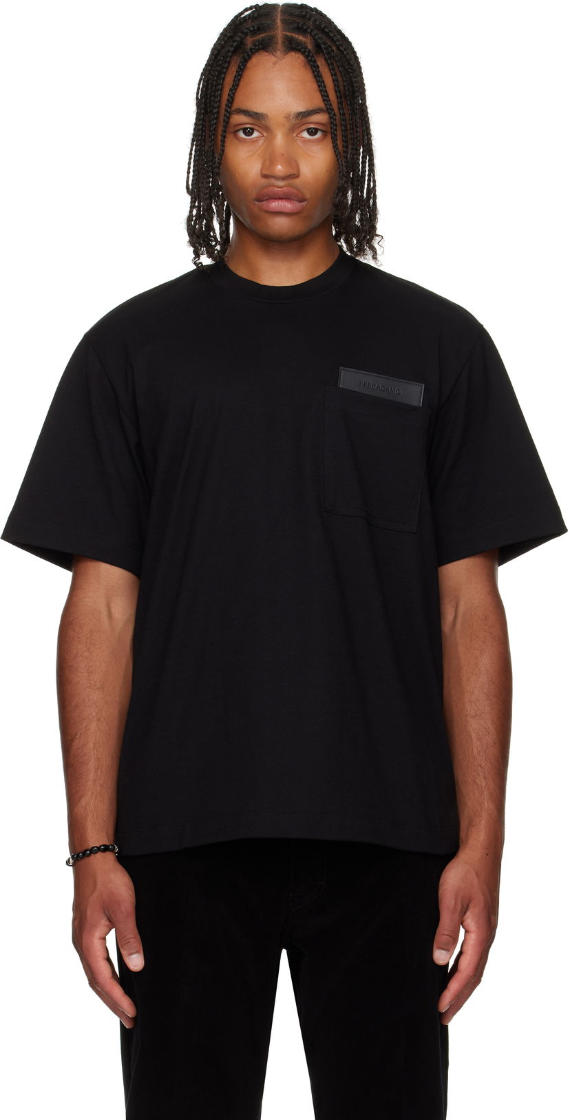 T-shirt FERRAGAMO Ferragamo Pocket T-Shirt Sort | 786361