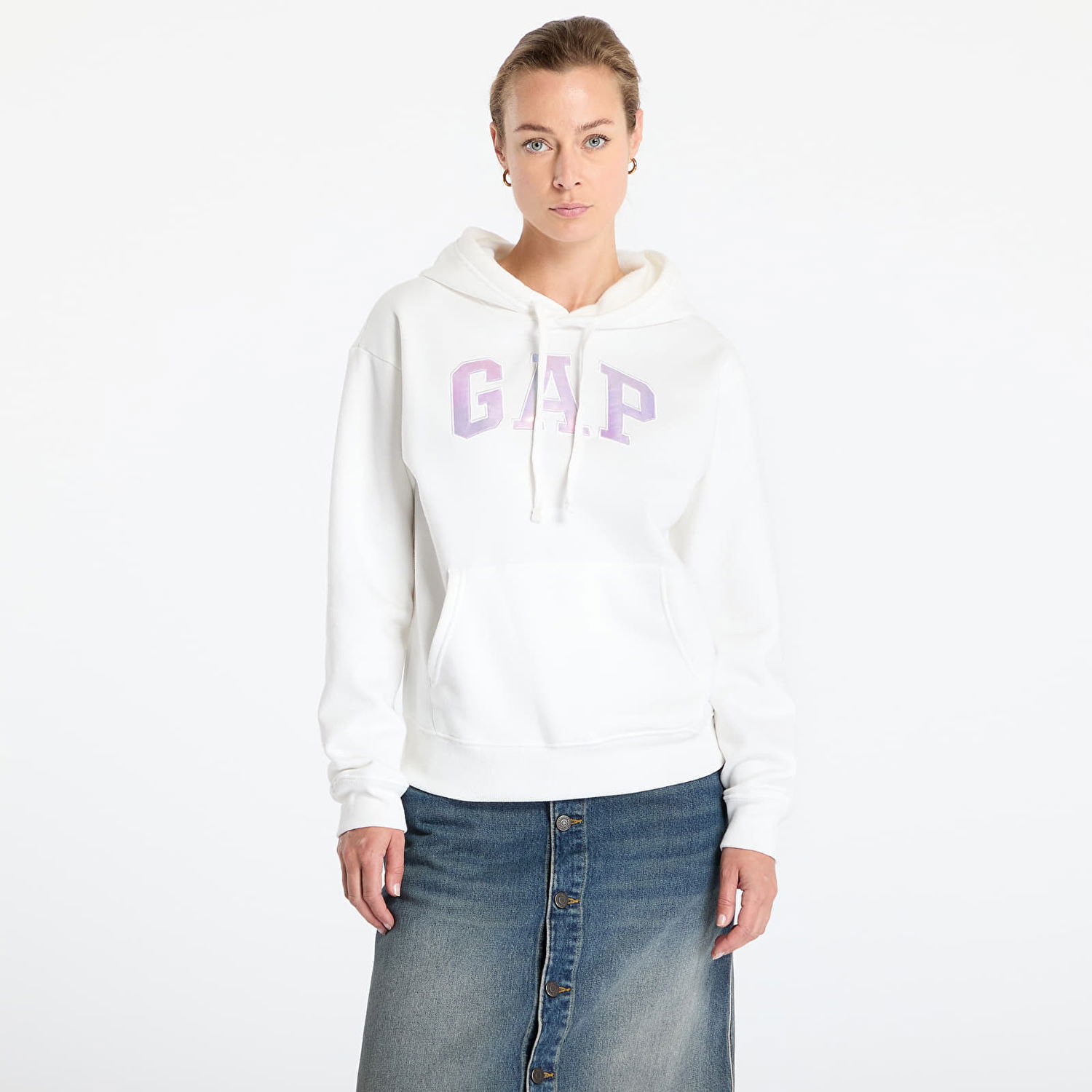Sweatshirt GAP Logo Hoodie Hvid | 463506-83, 0