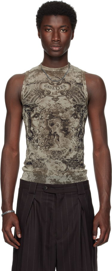 Tanktop Jean Paul Gaultier Jean Paul Gaultier Oversized Medallion Tank Top Grøn | 25/03-W-TO304-M006P-6965, 0