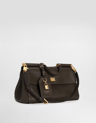 Håndtaske Dolce & Gabbana Dolce & Gabbana My Sicily Leather Handbag Brun | BB7782B732180076, 3