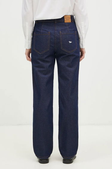 Jeans MAISON KITSUNÉ Straight High-Waisted Denim Jeans Blå | NW01113WW0081, 2