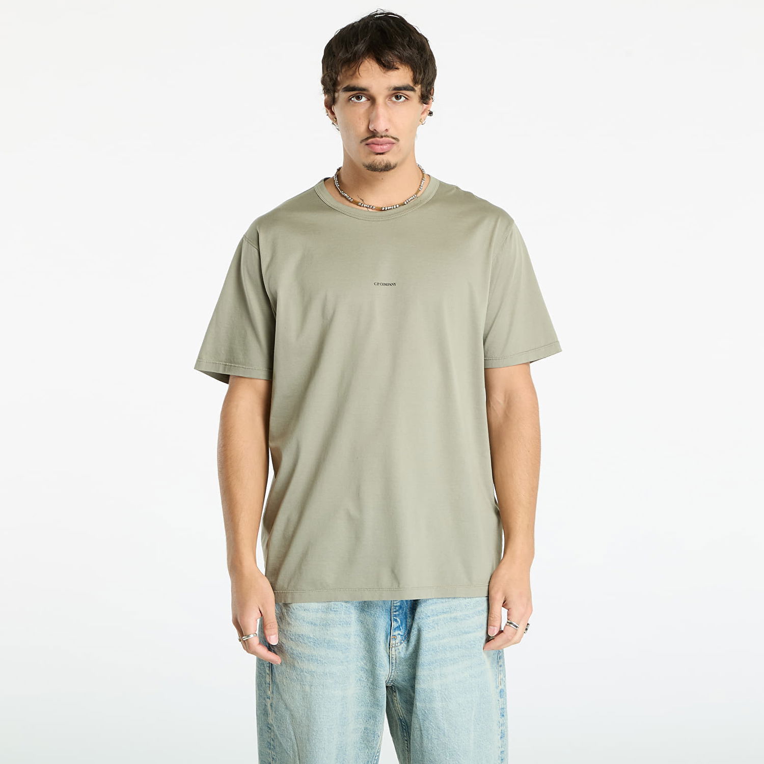 T-shirt C.P. Company C.P. Company Mercerized 70/2 Jersey Gasato Short Sleeve Logo T-Shirt Grøn | 19CMTS161A006374G-356, 0