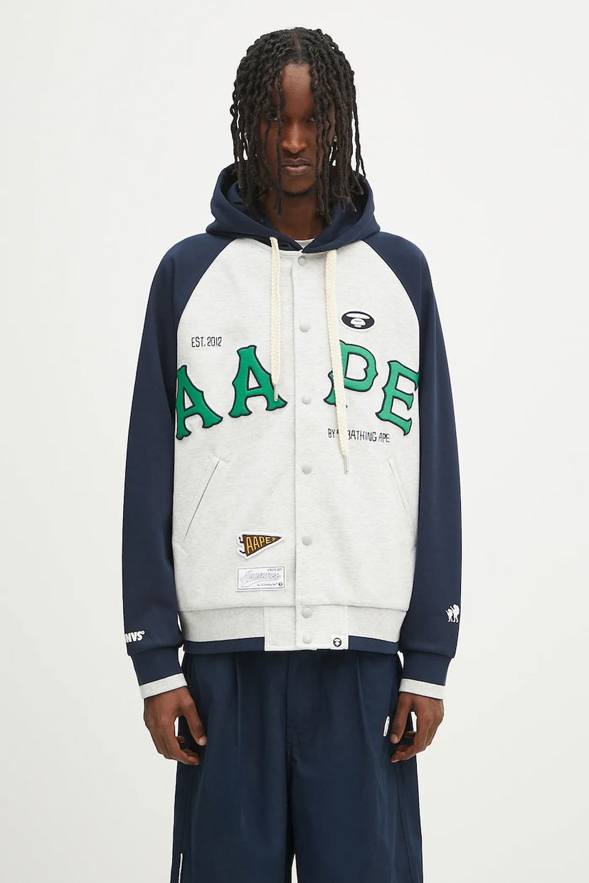 Bomberjakke AAPE by A Bathing Ape AAPE Main Zip Up Hoodie Grå | AAPSWMC323XAO