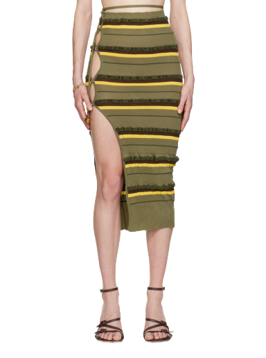 Nederdel Jacquemus 'La Jupe Maille Concha' Midi Grøn | 23E231KN129-2282