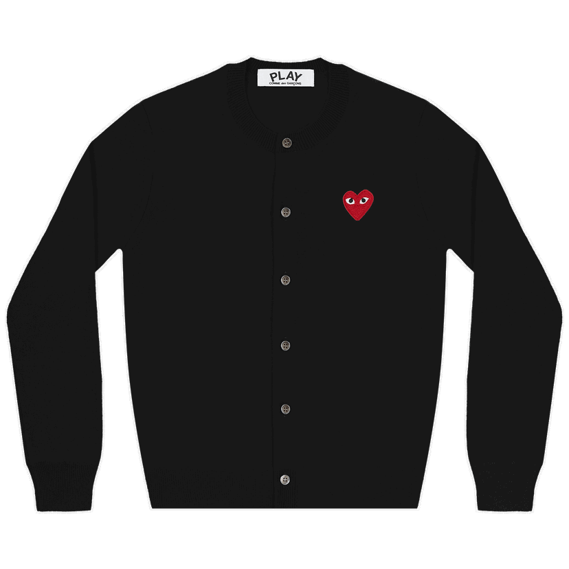 Sweater Comme des Garçons PLAY Heart Cardigan Sort | AZ N007 051 1