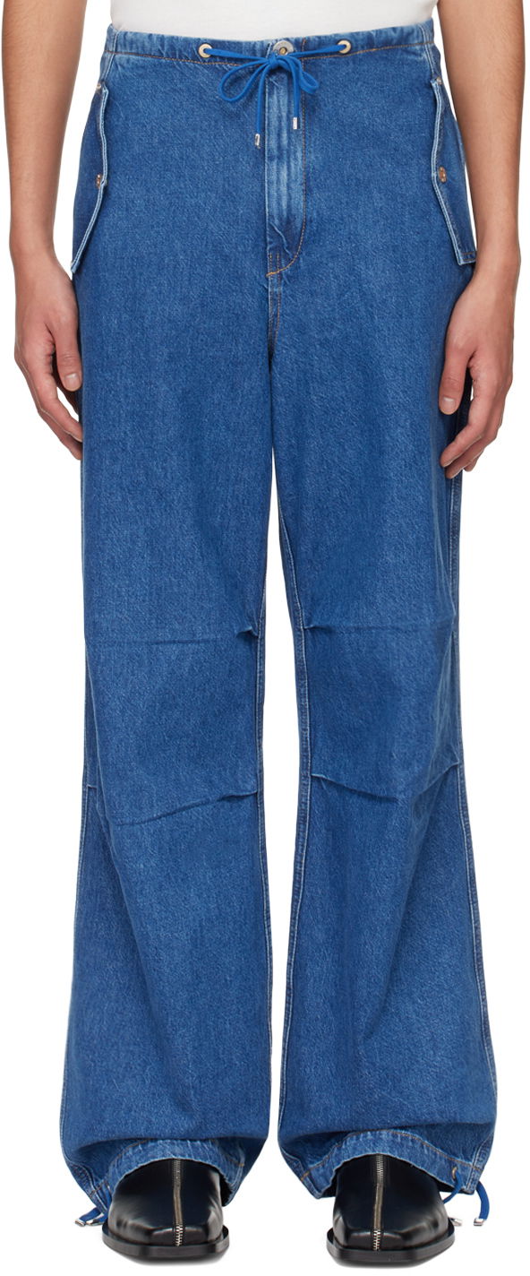Jeans Dion Lee Relaxed Fit Drawstring Jeans Blå | C2174PS24