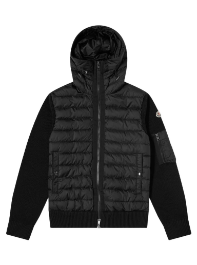 Jakke Moncler Hooded Down Knit Jacket Sort | 9B508-00-A9340-999