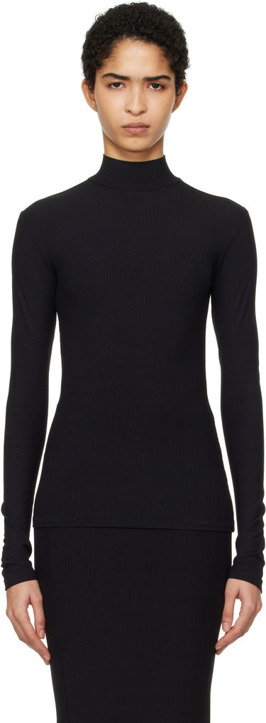 Sweater SKIMS SKIMS Soft Lounge Mock Neck Long Sleeve Top Sort | LS-LST-6329W, 0