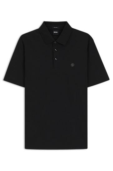 Polo skjorte BOSS BOSS Mercerised Cotton Polo Shirt with Double Monogram Sort | 50520297, 0