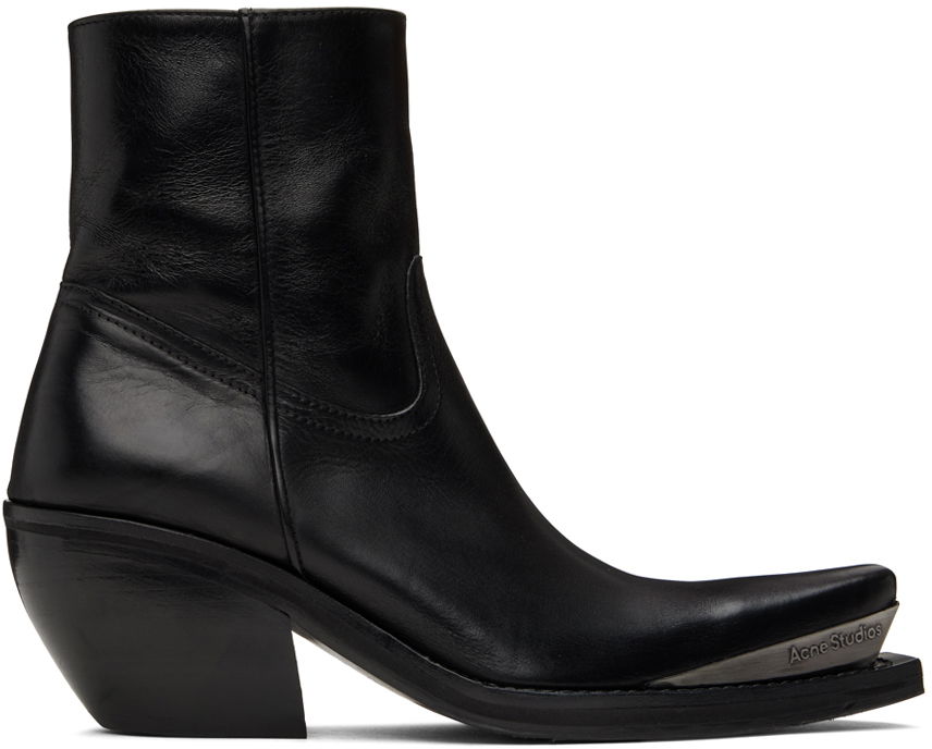 Tøj Acne Studios Acne Studios Leather Ankle Boots Sort | AD0679-, 0